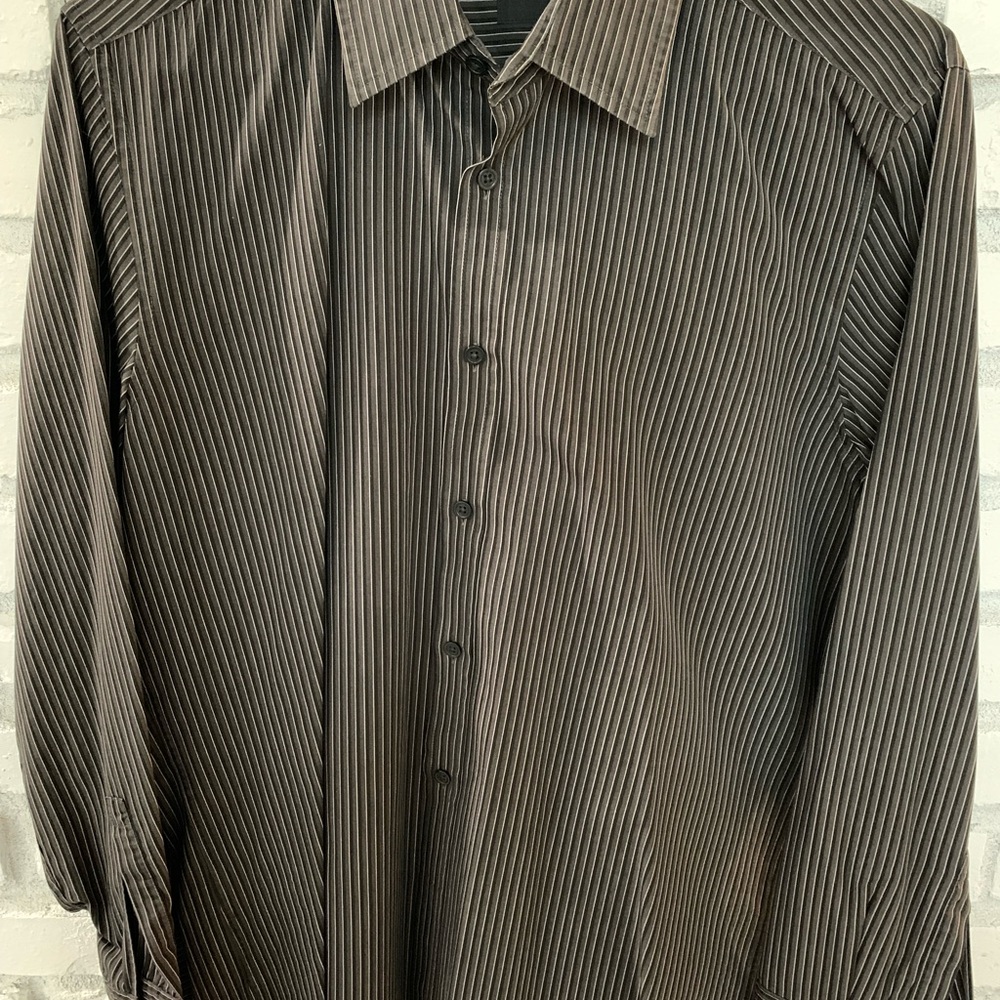 Boss by Hugo Boss Men's Charcoal & Black Striped Button-Down Shirt